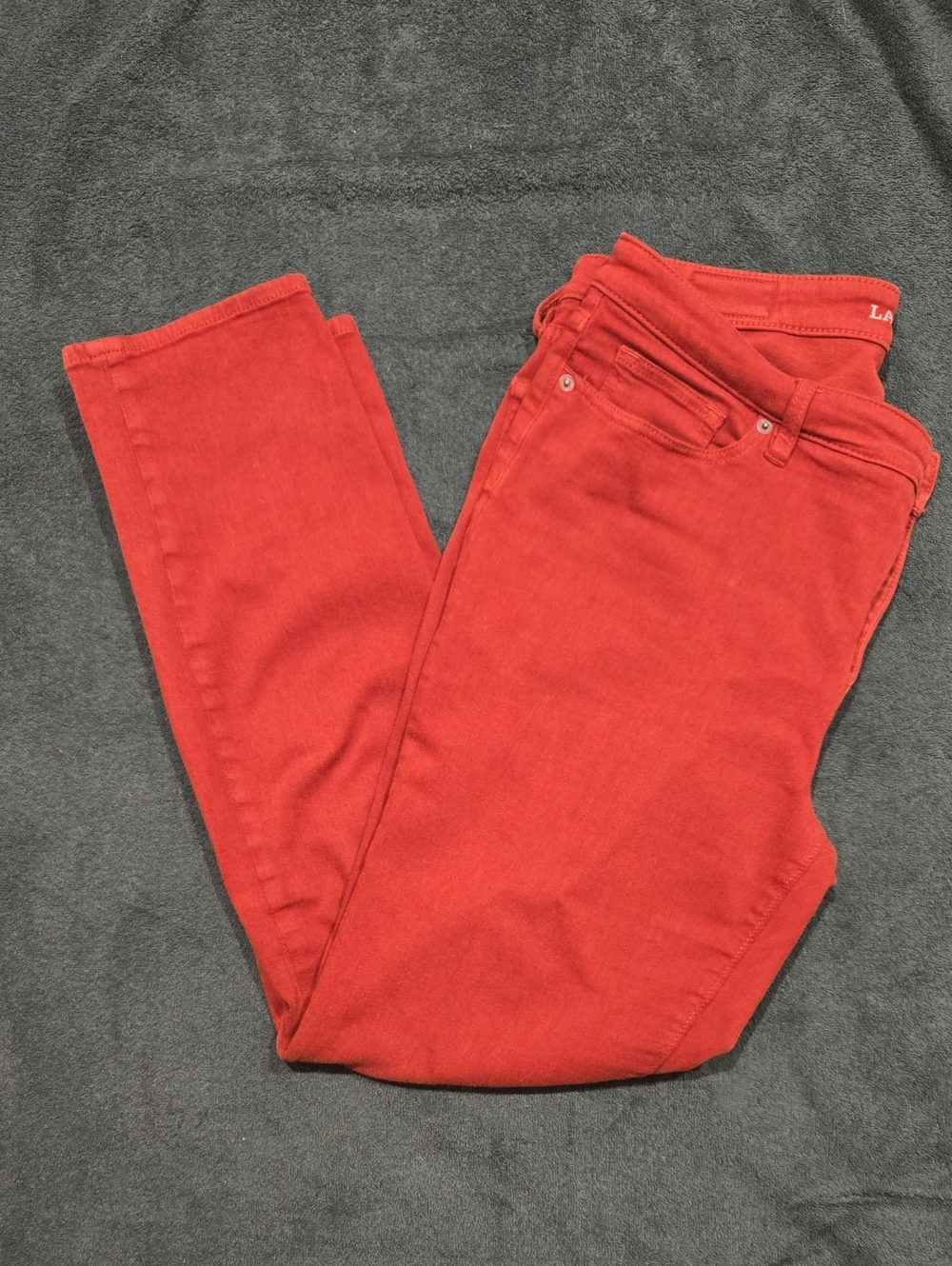 Lands' End Women's Coral-Red Skinny Jeans